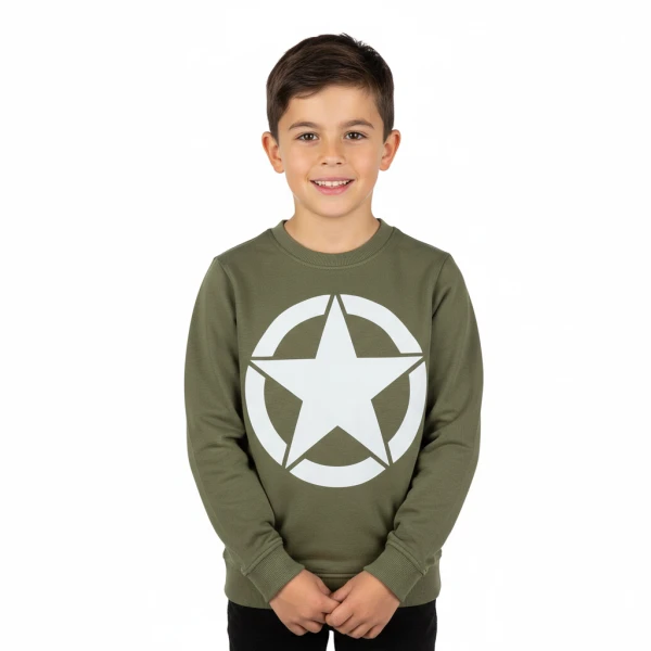Kinder sweater - U.S Allied star - Groen - 98-104