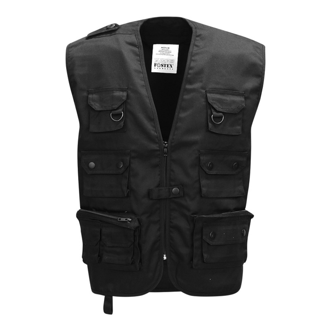 Fostex Reporter Vest - Zwarte Bodywarmer - Werkvest met 14 zakken