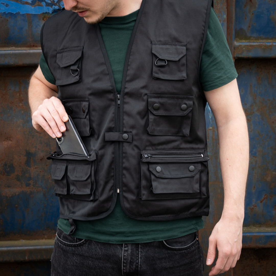 Fostex Reporter Vest - Zwarte Bodywarmer - Werkvest met 14 zakken - Afbeelding 4