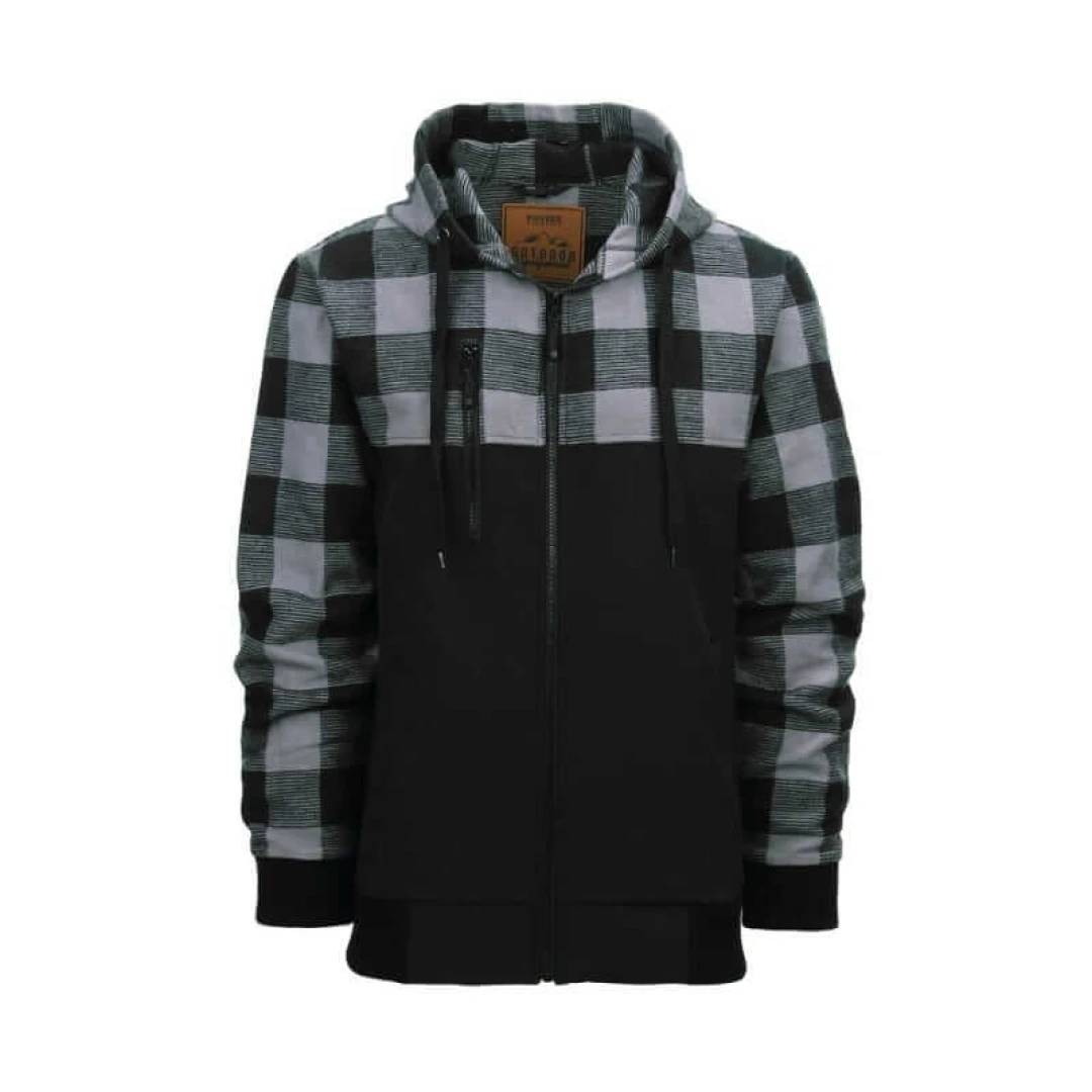 Houthakkers blouse met capuchon | Jas met rits - Afbeelding 10
