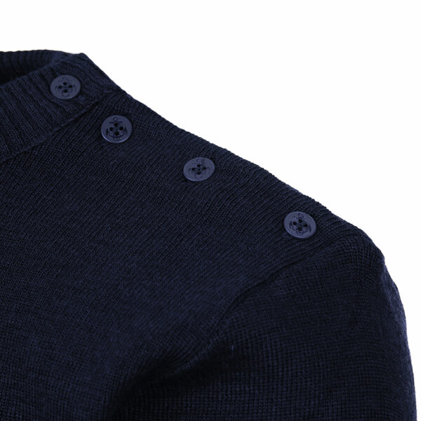 WoolMate - Bretonse trui blauw 100% wol - Afbeelding 2