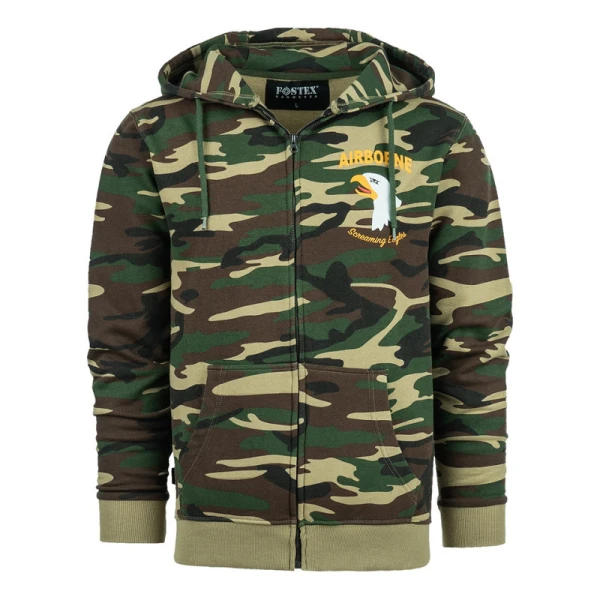 Hoodie met rits 101st Airborne Eagle camo - XXXL, Woodland