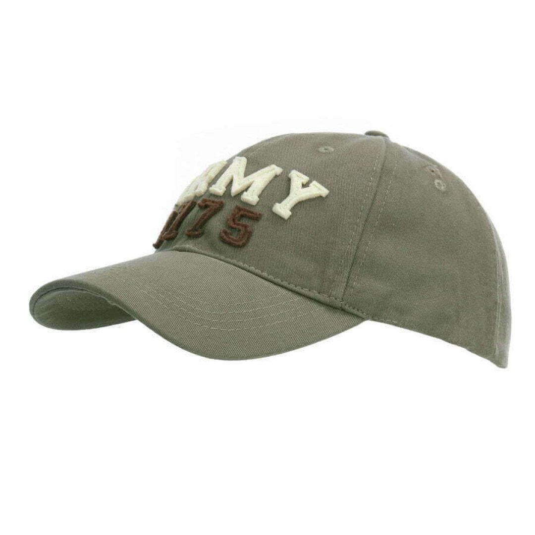 Baseball cap stone washed army 1775