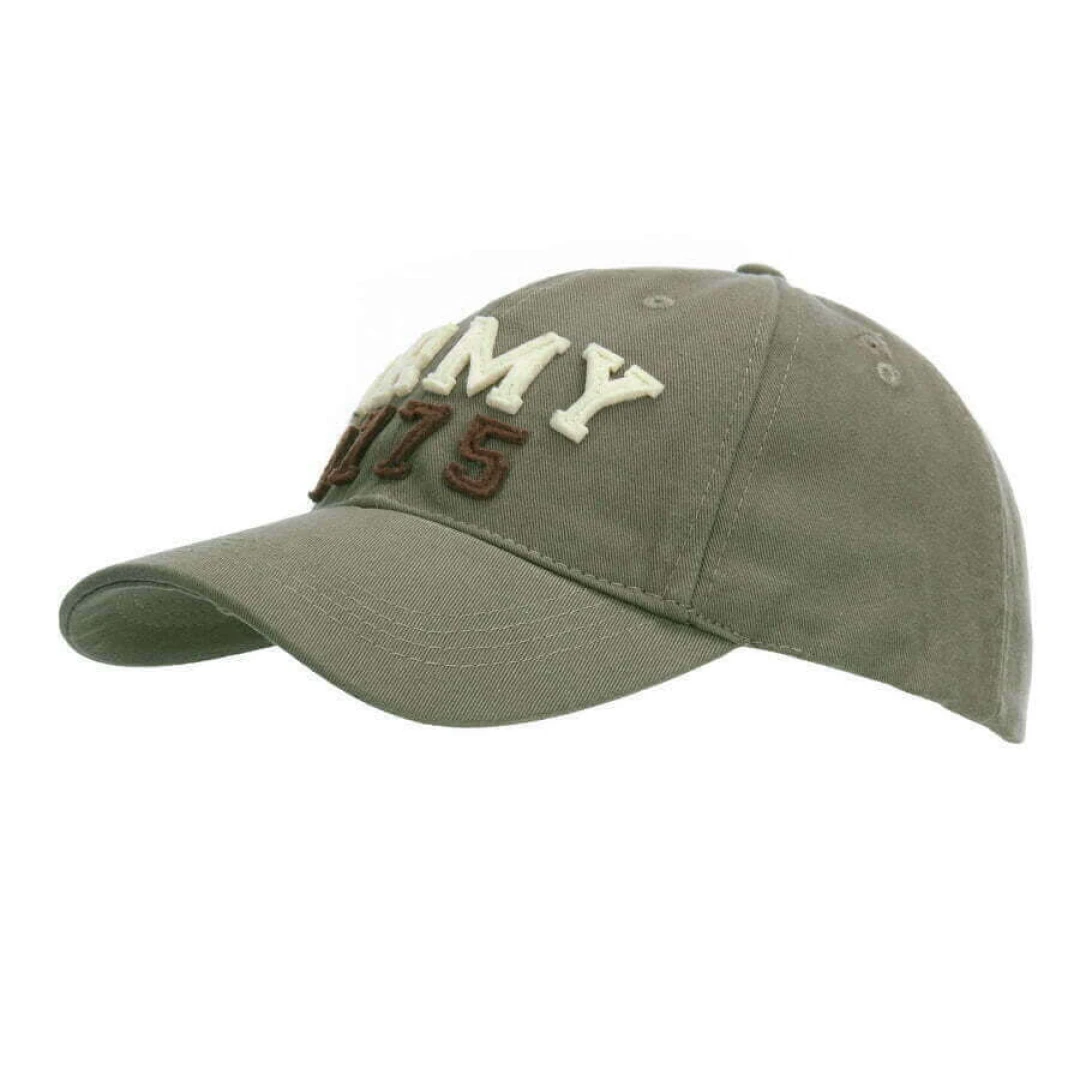 Baseball cap stone washed army 1775