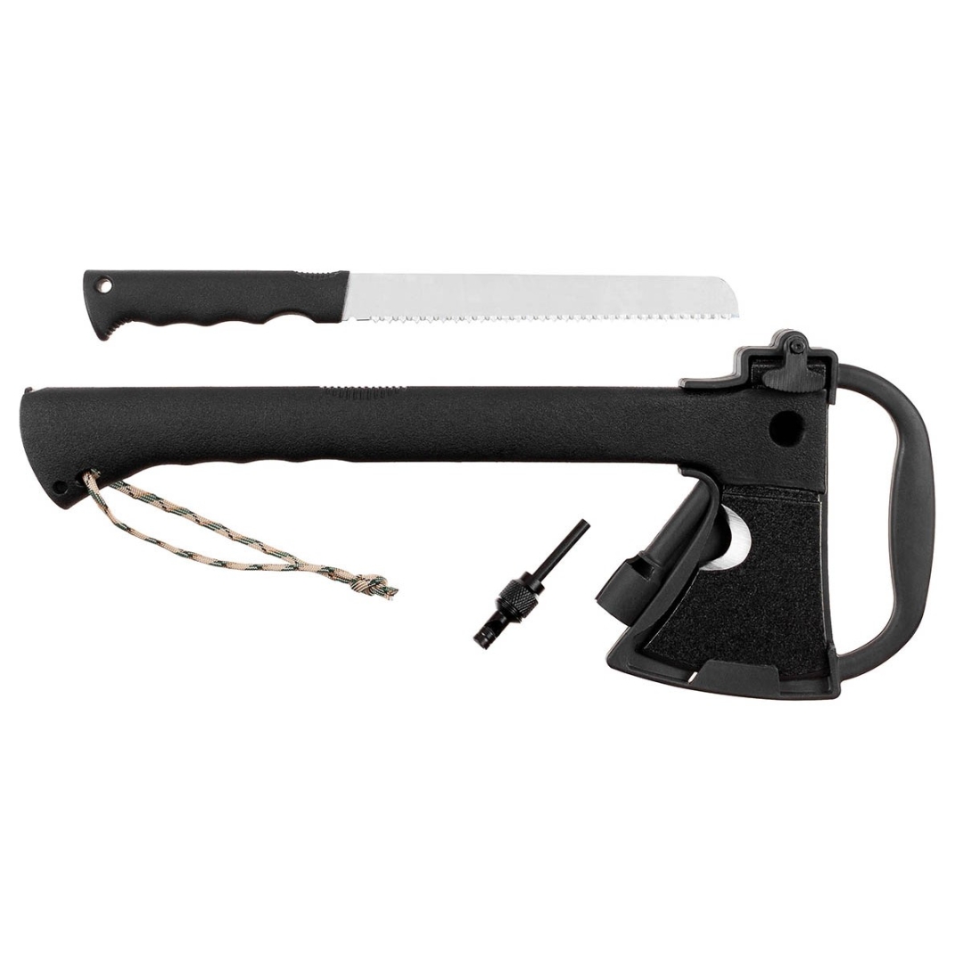 Multifunctionele Survival Bijl RVS - Zwart - 35 cm - Afbeelding 2