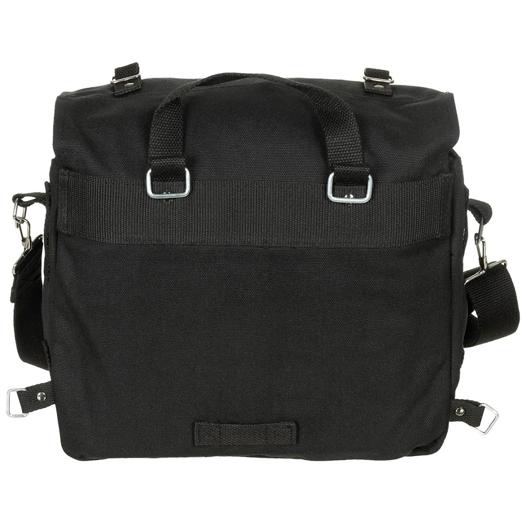 Max Fuchs Gevechtstas Groot - 8L Zwarte Canvas Schoudertas - Afbeelding 3