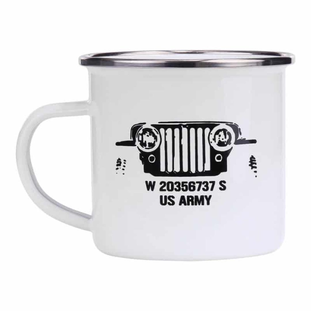 Emaille mok Willys MB Jeep | US Army. Diverse kleuren