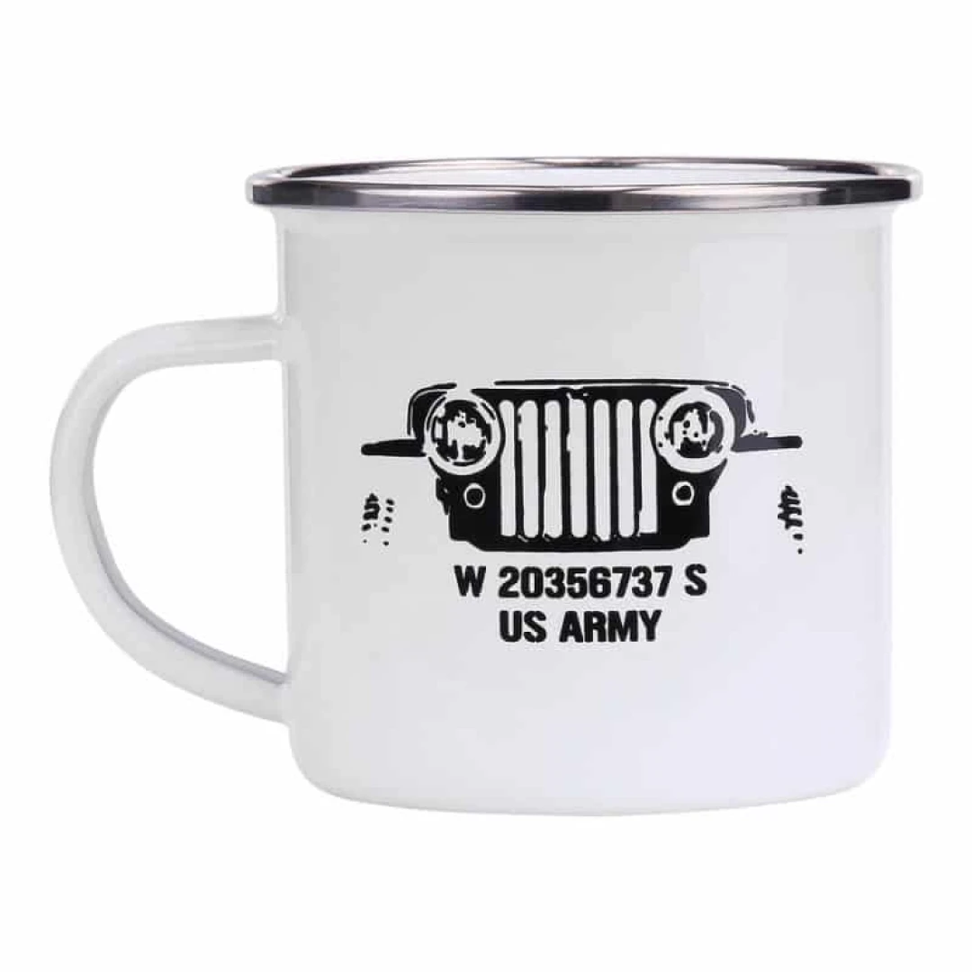 Emaille mok Willys MB Jeep | US Army. Diverse kleuren