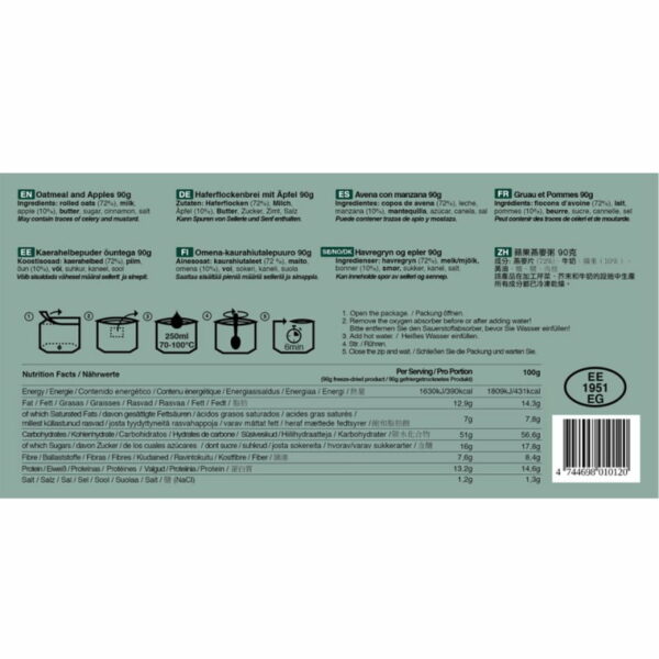 Tactical Foodpack Oatmeal and Apples - Afbeelding 3