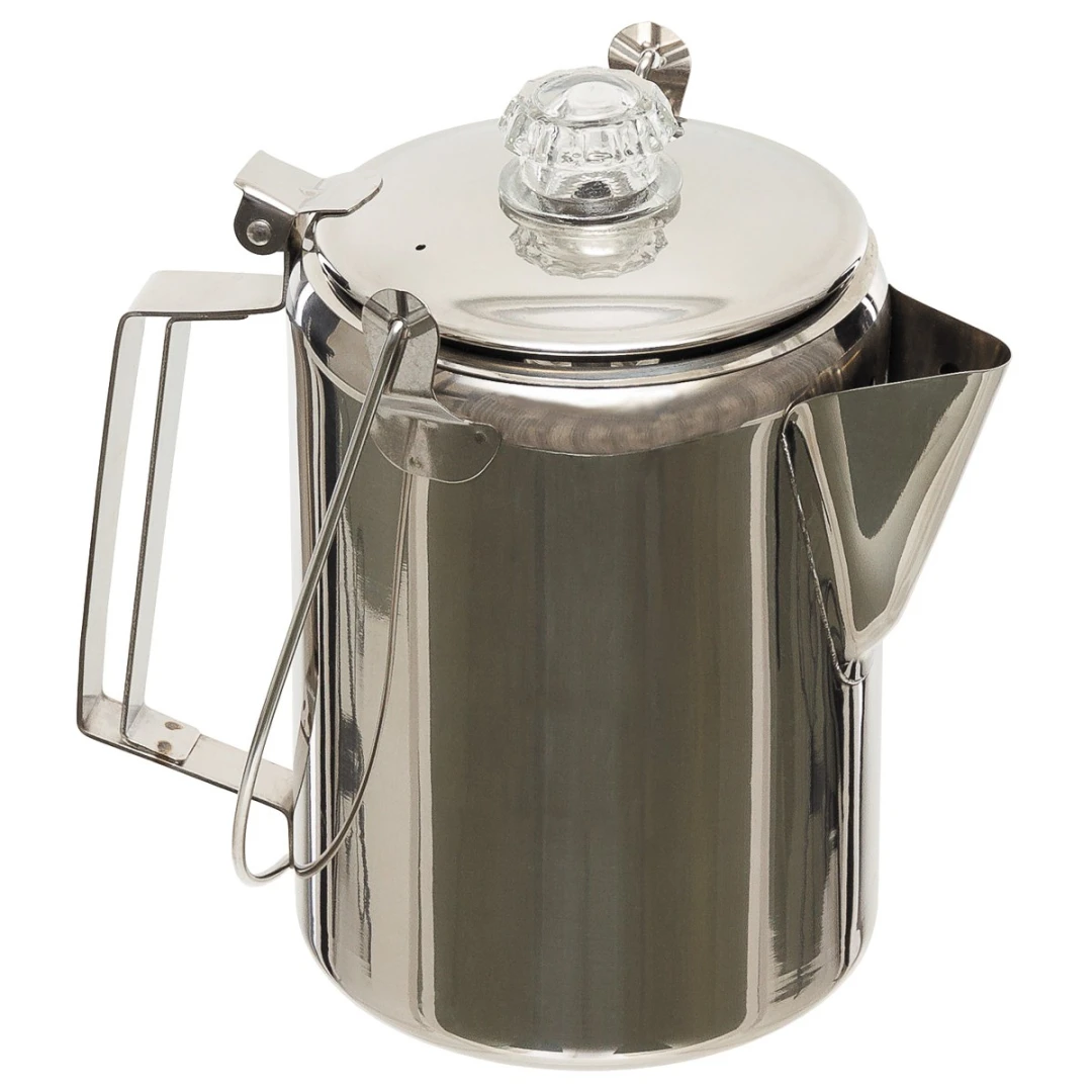 RVS Koffiepot met Percolator voor 9 kopjes - Koffie zetten op de camping - Afbeelding 2