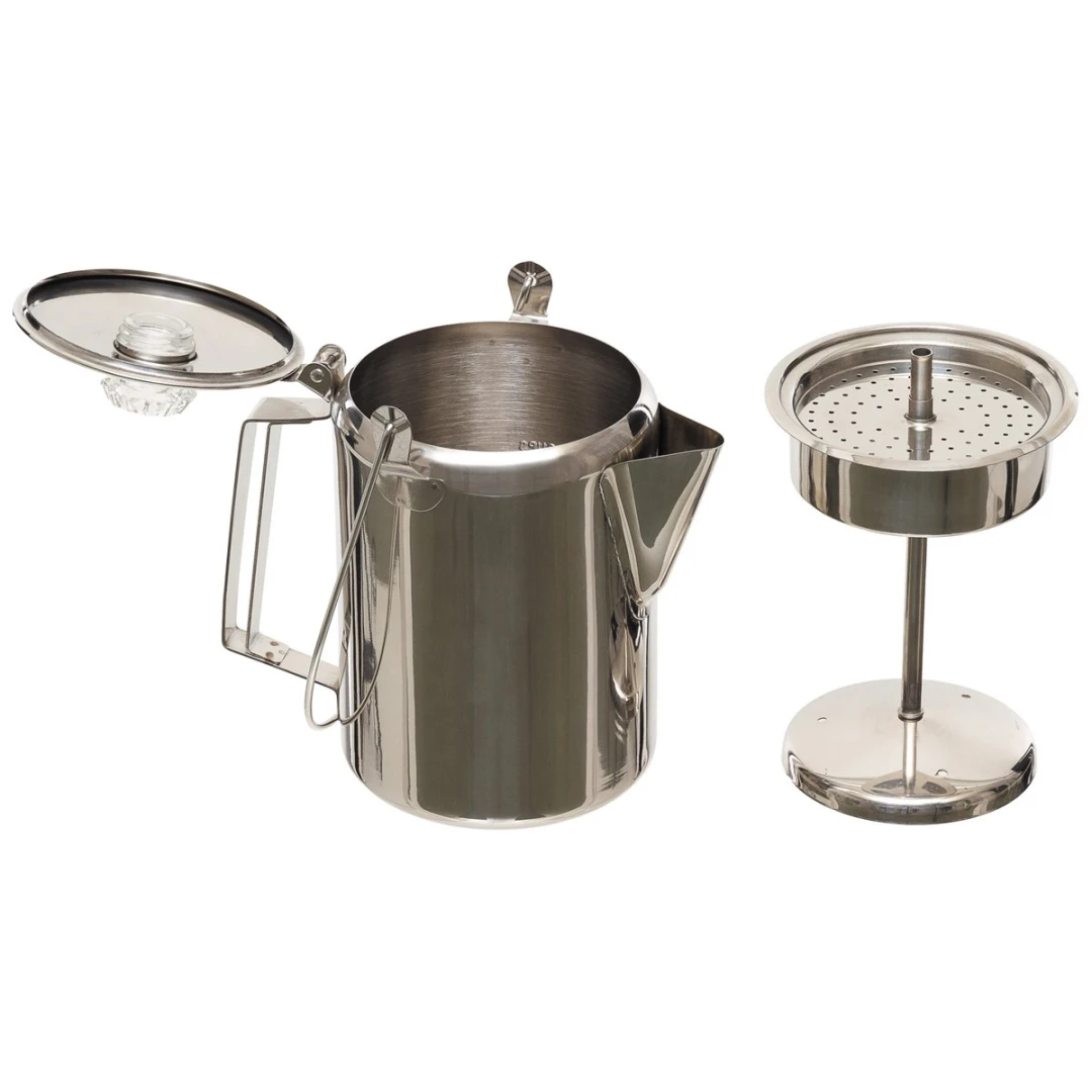 RVS Koffiepot met Percolator voor 9 kopjes - Koffie zetten op de camping - Afbeelding 3