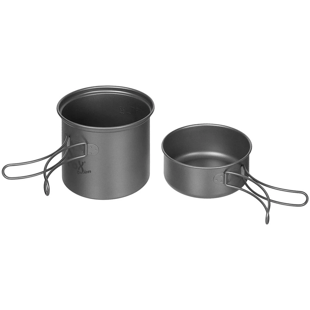 Fox Outdoor Titanium Pannenset - Tweedelige Camping Pannenset Lichtgewicht - Afbeelding 3