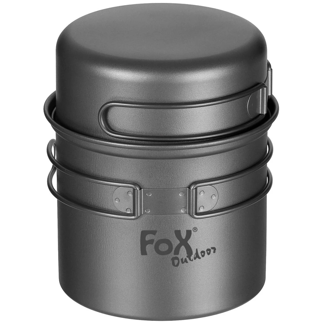Fox Outdoor Titanium Pannenset - Tweedelige Camping Pannenset Lichtgewicht - Afbeelding 4
