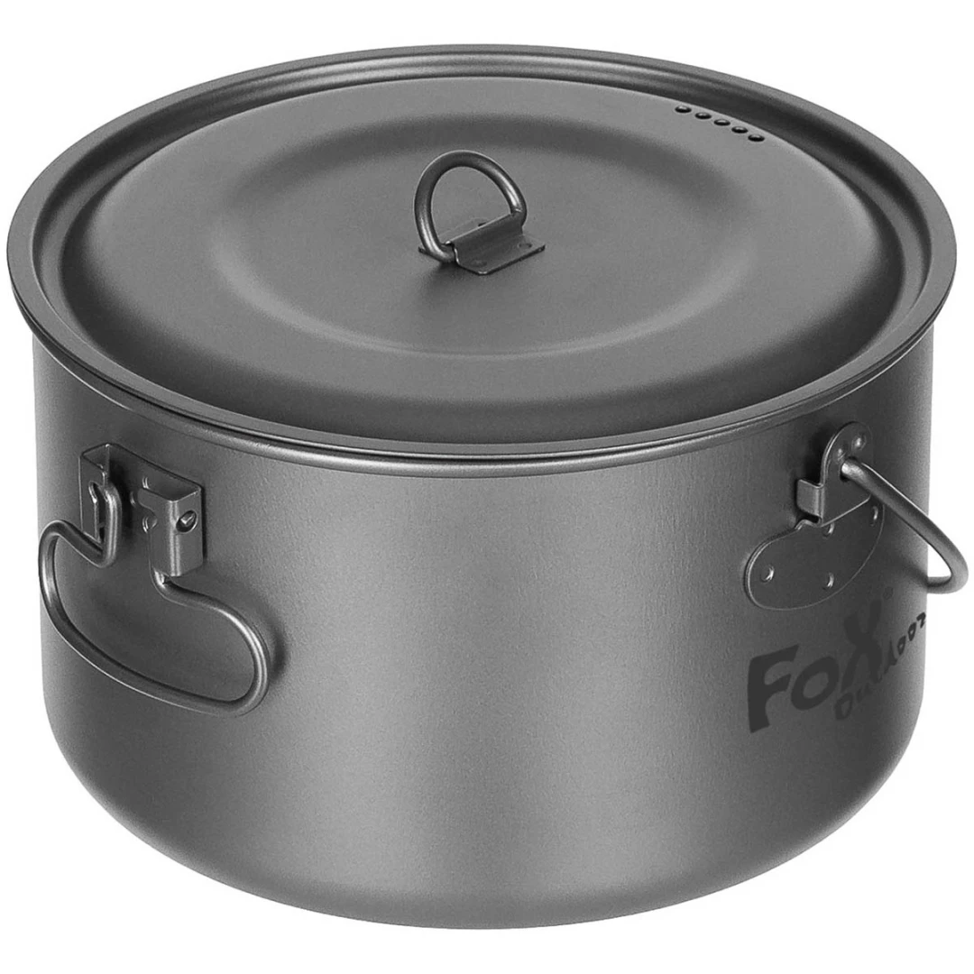 Fox Outdoor Titanium Pot Groot met deksel - 1,95L Lichtgewicht Pan - Afbeelding 2