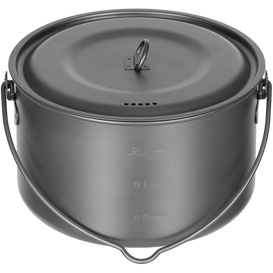 Fox Outdoor Titanium Pot Groot met deksel - 1,95L Lichtgewicht Pan - Afbeelding 3