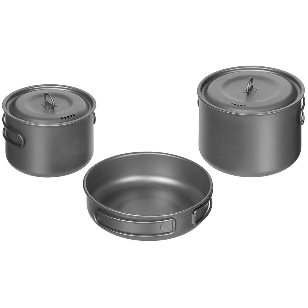 Fox Outdoor Titanium Pannenset 5-delig - Camping Pannenset Lichtgewicht - Afbeelding 2