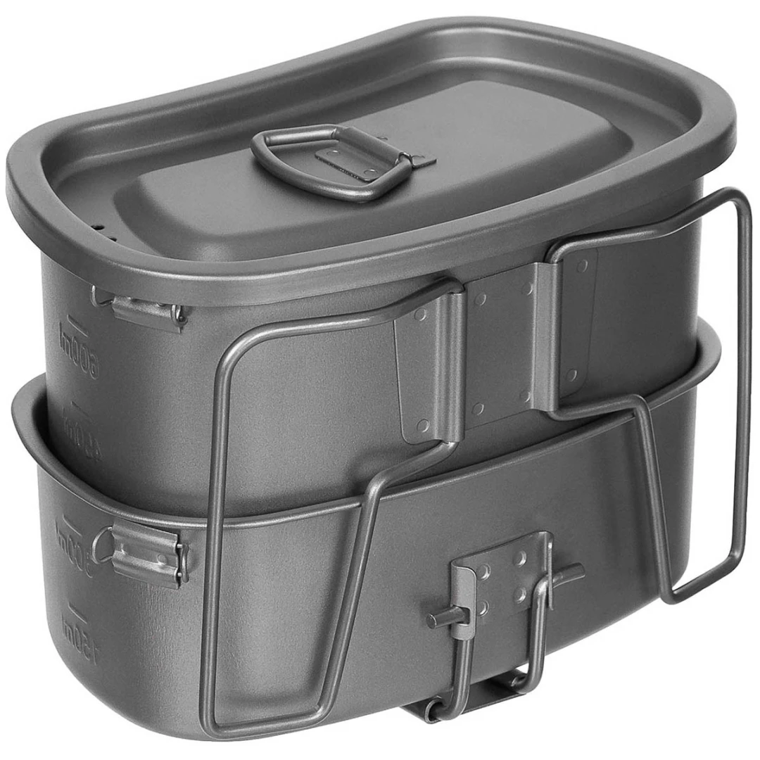Fox Outdoor 3-delige Camping Pannenset - Lichtgewicht Kookset met opvouwbare handgrepen - Afbeelding 2