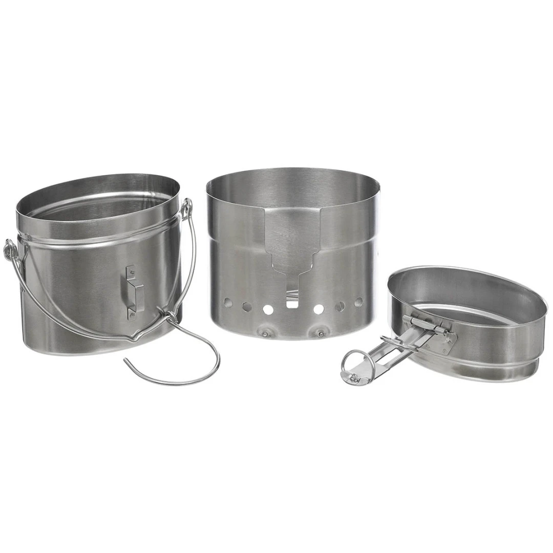 SE pannenset M40 - RVS Camping Pannenset 3-delig - Afbeelding 3