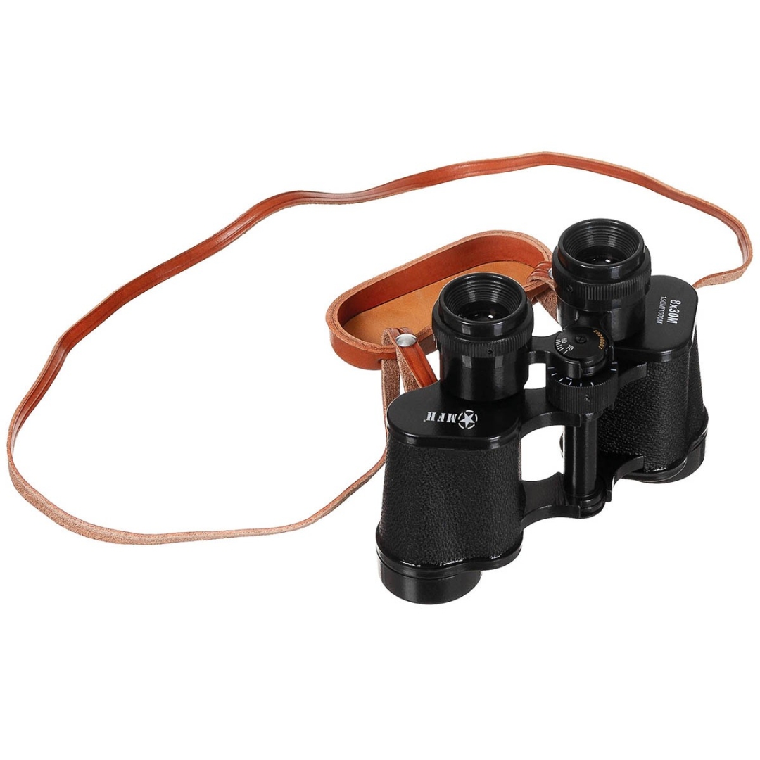 Verrekijker 8x30 BAK4 Optisch Glas - Zwart - Lederen Etui - Afbeelding 5