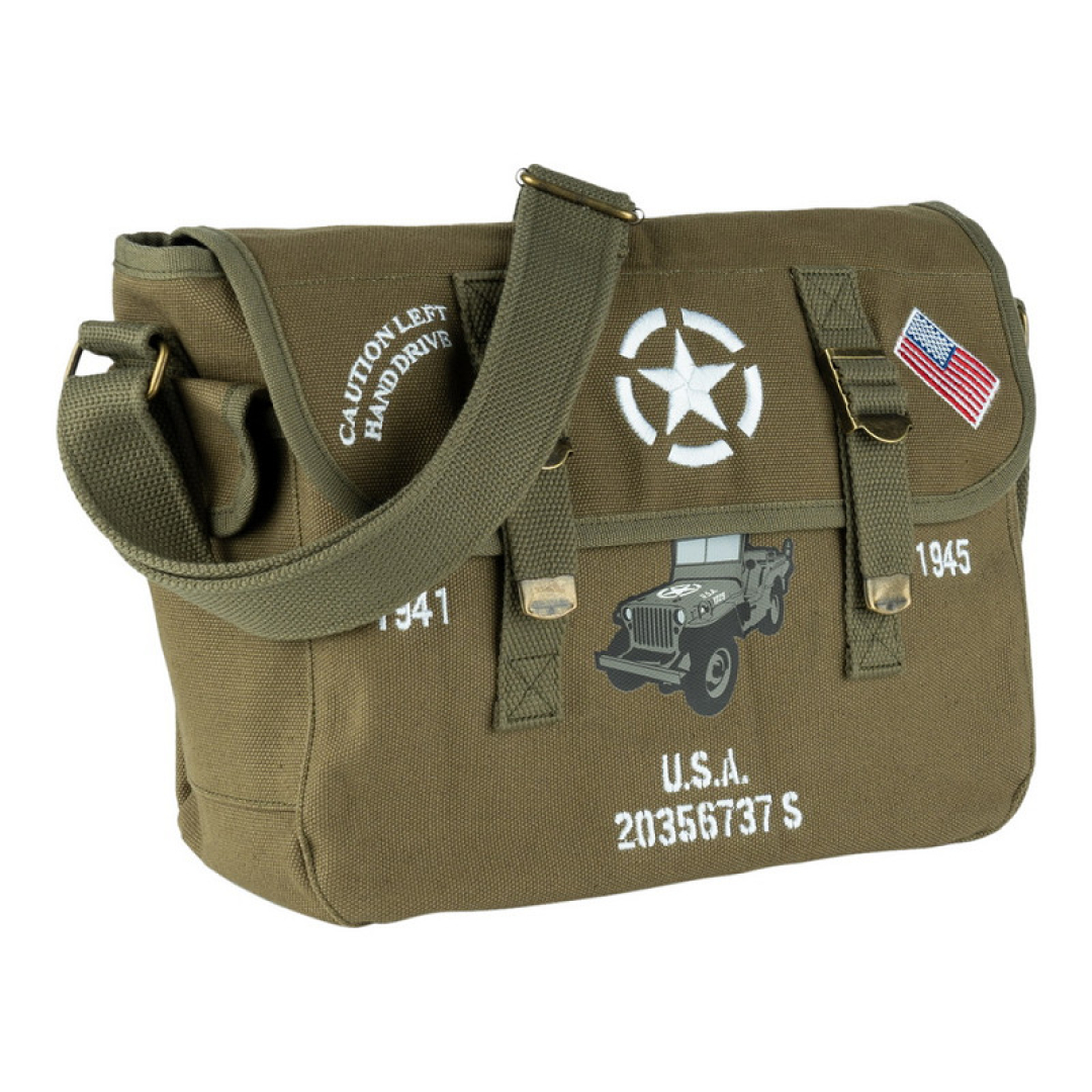 Pukkel Tas Willys Jeep - Allied Star USA - Groen