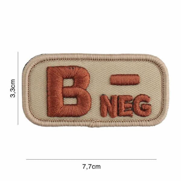 Embleem stof bloedgroep B-negatief coyote #8108