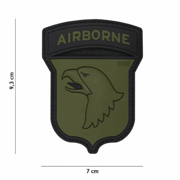 Embleem 3D PVC Airborne 101st groen