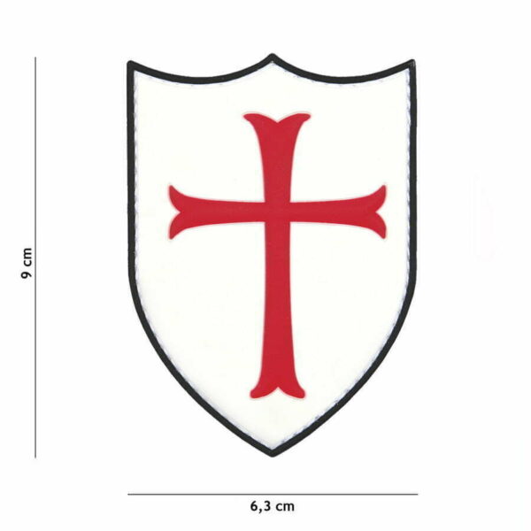 Embleem 3D PVC Crusader wit