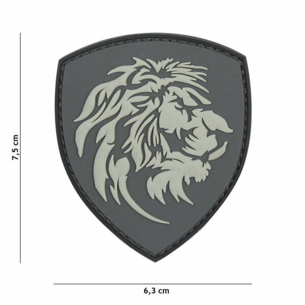 Embleem 3D PVC Nederlandse leeuw grijs