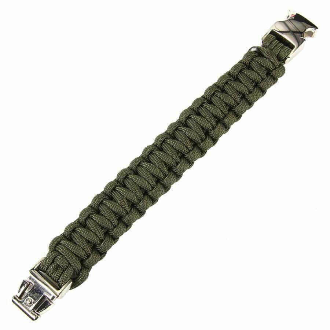 Paracord bracelet silver buckle K2139 8 inch