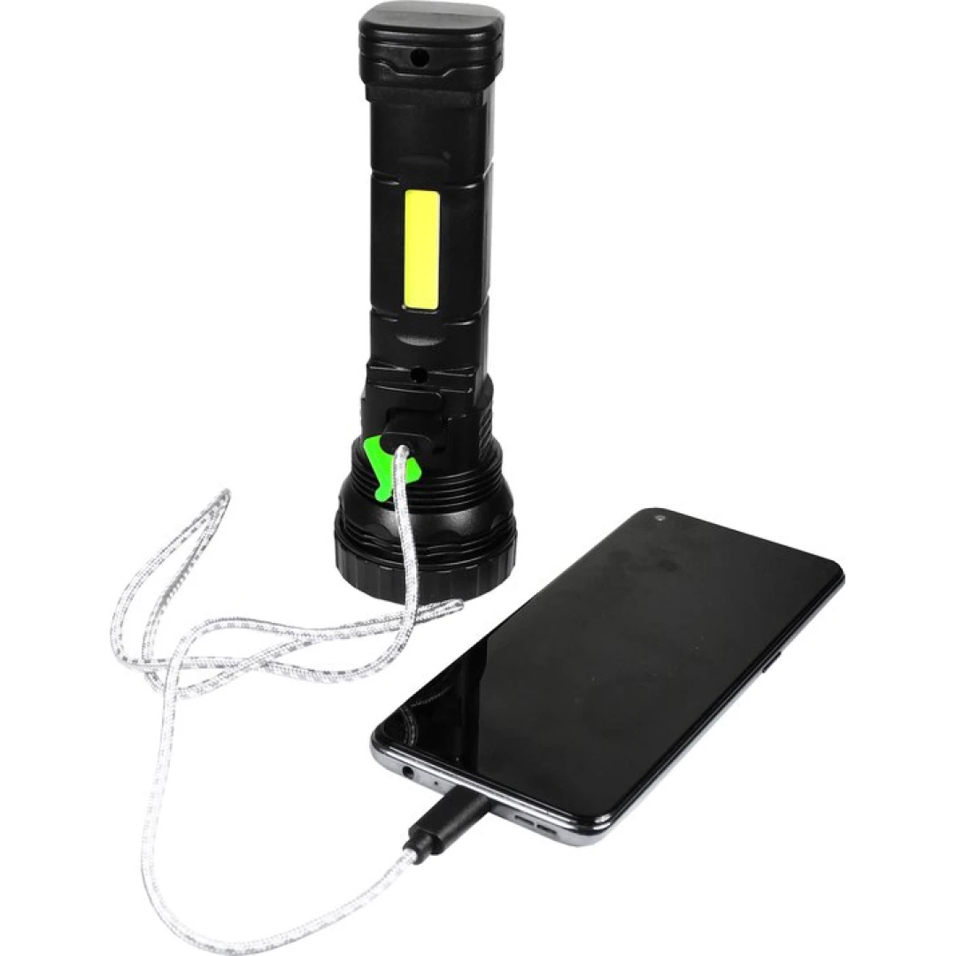POWERplus Snake Solar LED zaklamp met ingebouwd LED leeslicht en powerbank - Nood zaklamp - Camping - Zonne energie - Lichtgewicht - Afbeelding 3