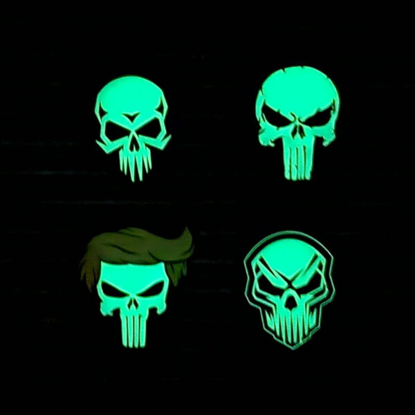 Embleem 3D PVC Angry Skull Glow in the dark - Afbeelding 2