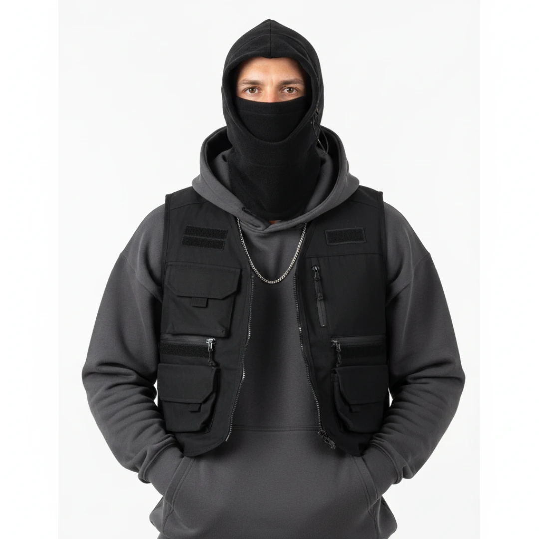 Fleece Polar Winter Bivakmuts - Tactische Sjaal & Muts - Zwart (2)