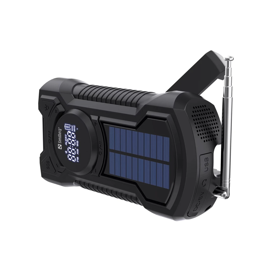 Opwindbare Radio met 5000mAh Powerbank – All-in-1 Noodradio | Sandberg Active - Afbeelding 3