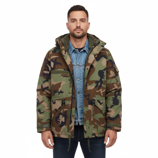 Militaire Parka jas heren- Winterjas gevoerd | Fostex Garments - XL, USA woodland
