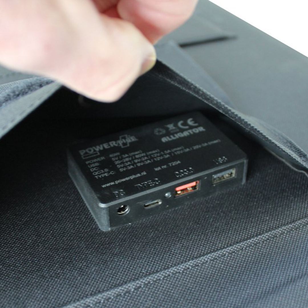 POWERplus Alligator 80W Opvouwbaar Zonnepaneel- USB, Type C, DC - Afbeelding 2