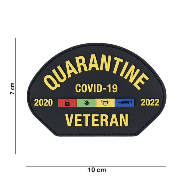 Embleem 3D PVC Quarantine Veteran Covid met klittenband