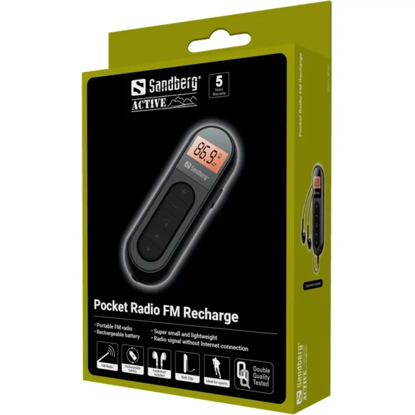 Pocket radio FM Recharge | Zakradio | Sandberg - Afbeelding 2