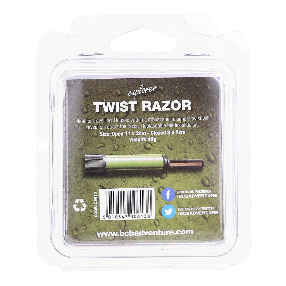BCB Twist razor CS613 | Reisscheermes Groen-Zwart Inclusief mesjes - Afbeelding 5