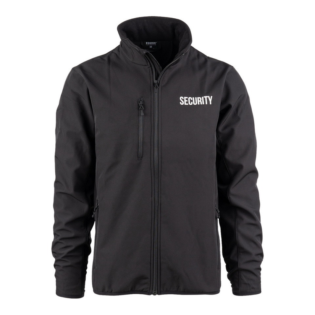 Beveiliging jas met Security Logo - Softshell - Zwart | Fostex Garment