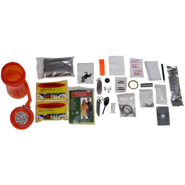 Survival kit 34 delig met LED verlichting Oranje - Afbeelding 2