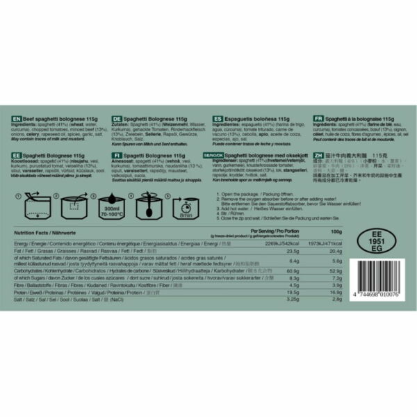 Tactical Foodpack Beef Spaghetti Bolognese - Afbeelding 3