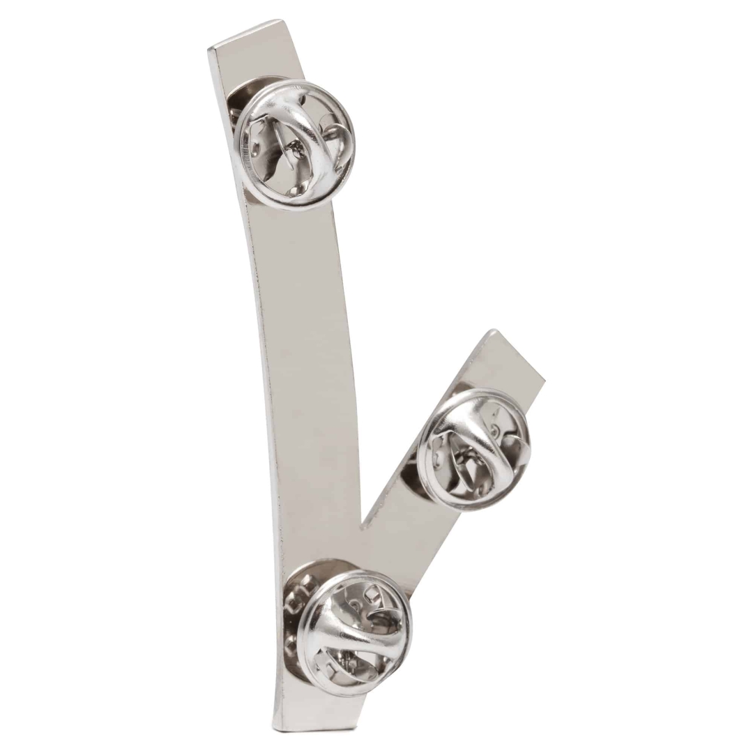 Beveiliging Embleem metaal - V-logo | Pin bevestiging - 3 pins - Afbeelding 2