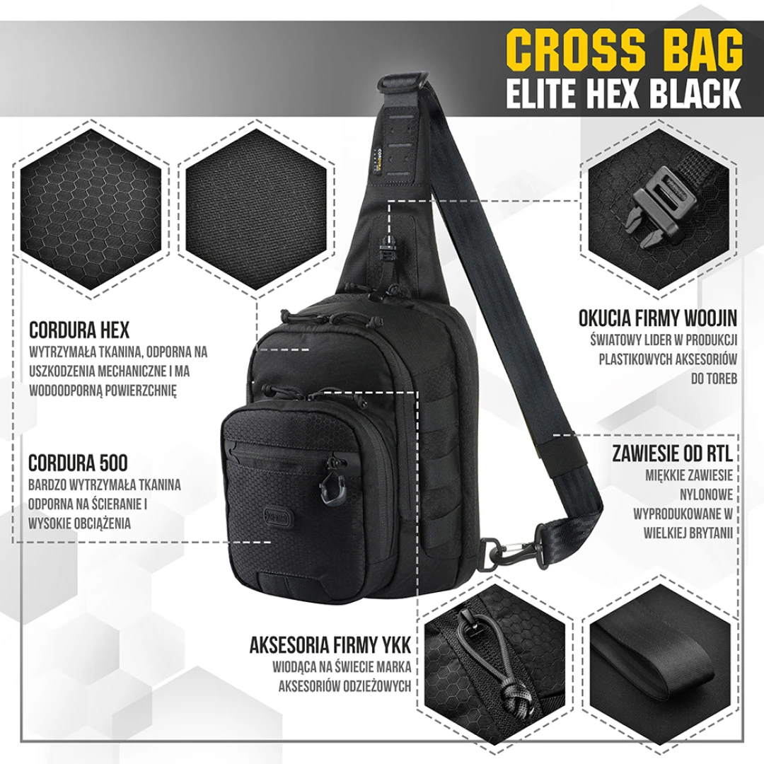 M-Tac Cross Bag Elite Hex - Tactische Sling Tas - Crossbody Tas Heren - Afbeelding 2