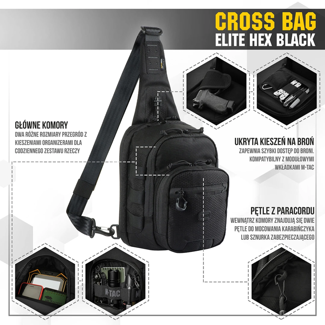M-Tac Cross Bag Elite Hex - Tactische Sling Tas - Crossbody Tas Heren - Afbeelding 5