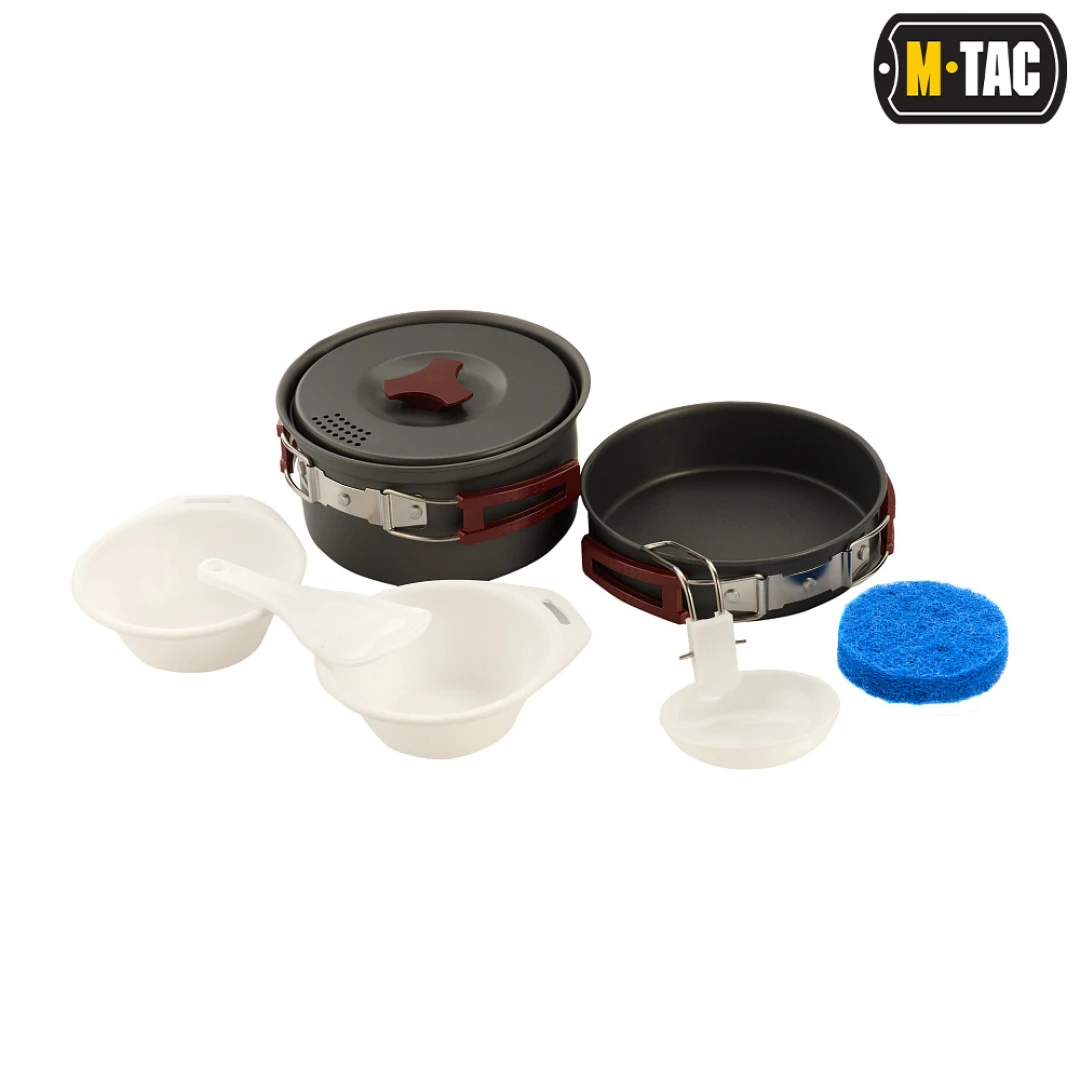 M-Tac Individual Camping Kookset - Pannenset met bord en bestek - Afbeelding 2