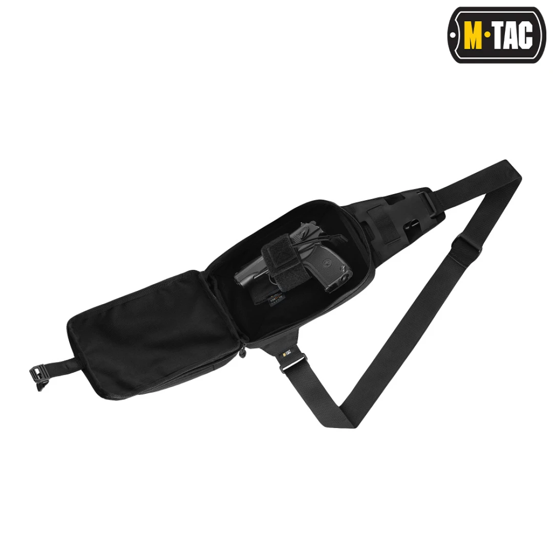 M-Tac Pistol Sling Bag Elite - Zwarte Crossbody Tas met holster - Afbeelding 4